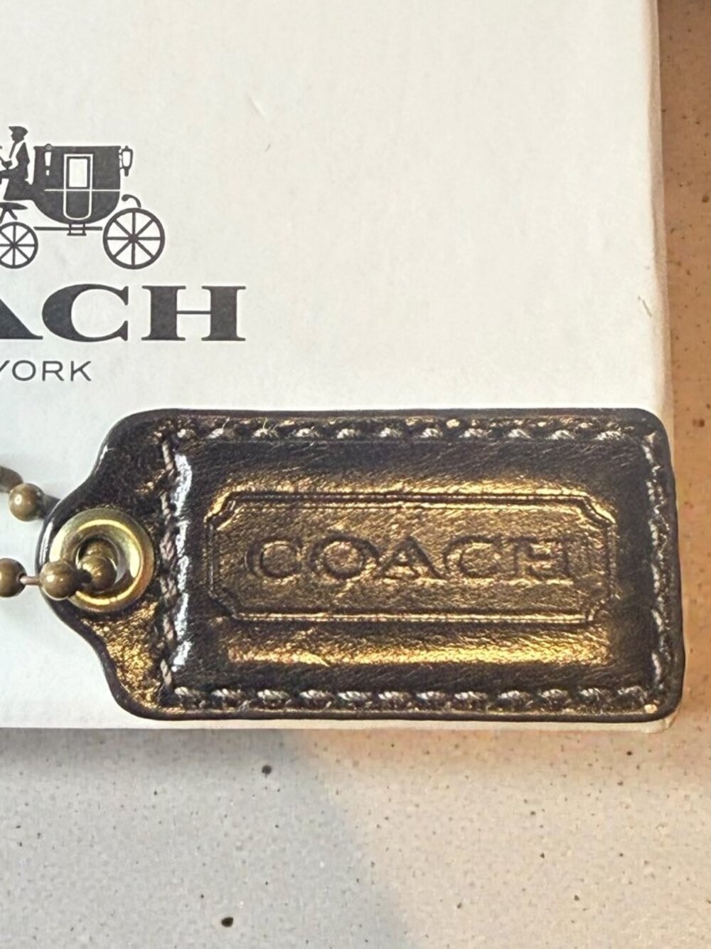 Coach Leather Hangtag – Brown (2")